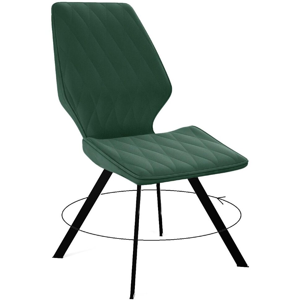 Стул DikLine 243 B10 GREEN поворотный/ ножки черные Стул DikLine 243 B10 GREEN поворотный/ ножки черные