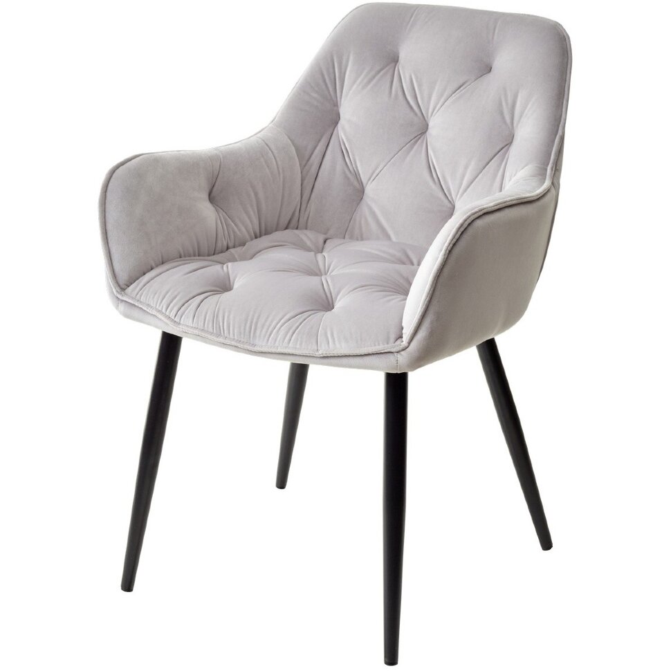 Стул TROY BLUVEL-03 LIGHT GREY, велюр/ черный каркас М-City Стул TROY BLUVEL-03 LIGHT GREY, велюр/ черный каркас М-City