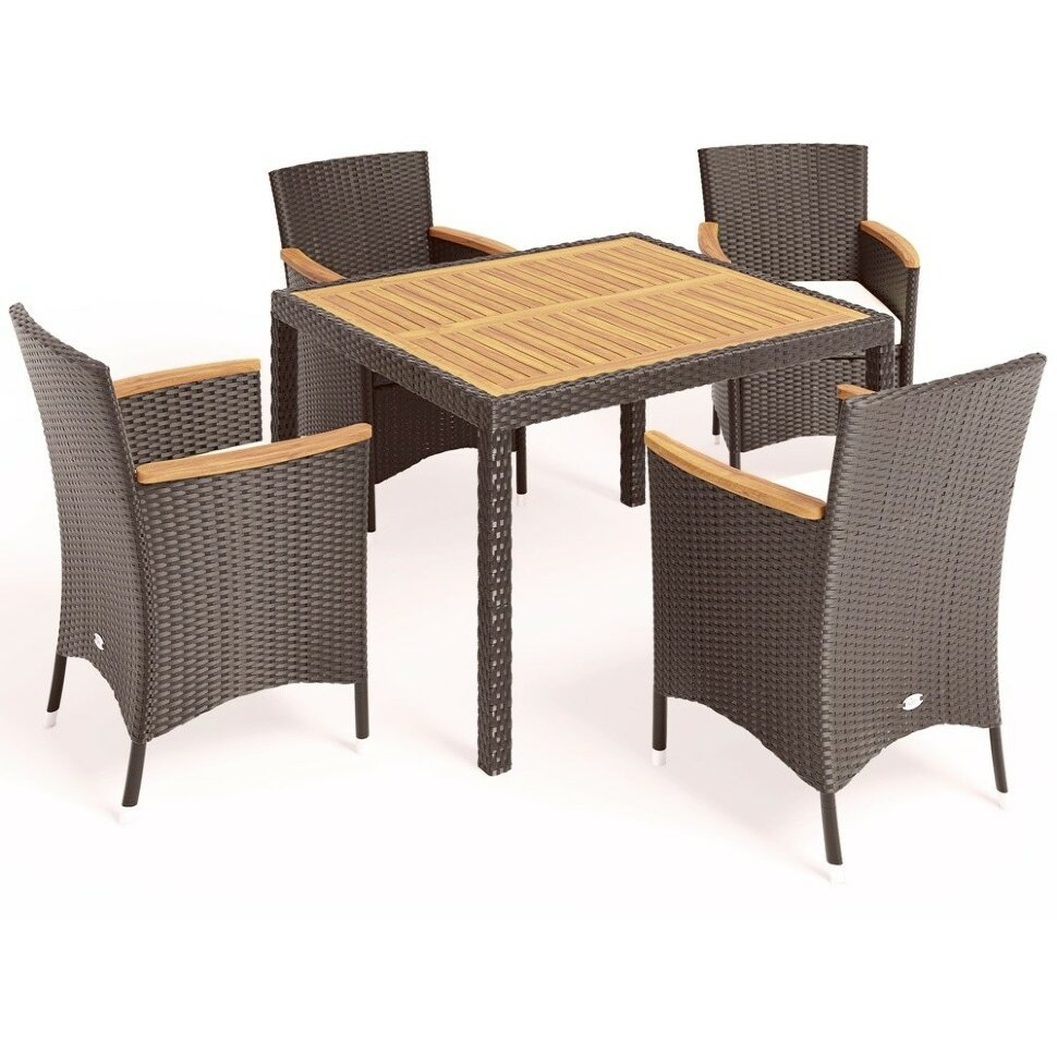 Комплект плетеной мебели AFM-440B 90x90 Brown (4+1) 