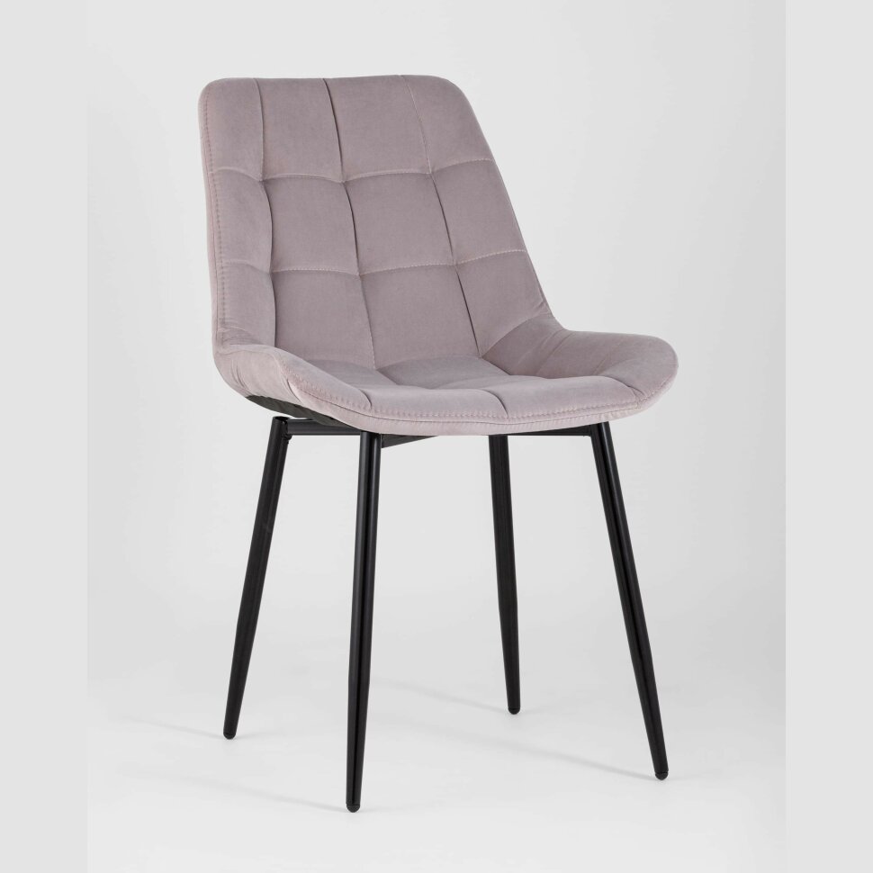 Комплект из двух стульев Stool Group Флекс велюр светло-сиреневый ножки из металла черные Комплект из двух стульев Stool Group Флекс велюр светло-сиреневый ножки из металла черные