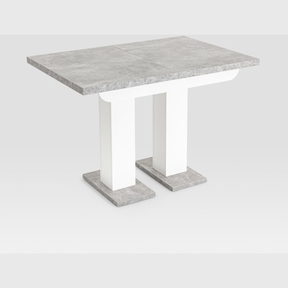 Стол Stool Group Clyde раскладной 110-168*75 см бетон/белый лофт 