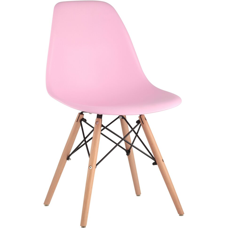 Стул Eames SIMPLE DSW розовый, литой полипропилен, стальной каркас, натуральный массив бука Стул Eames SIMPLE DSW розовый, литой полипропилен, стальной каркас, натуральный массив бука