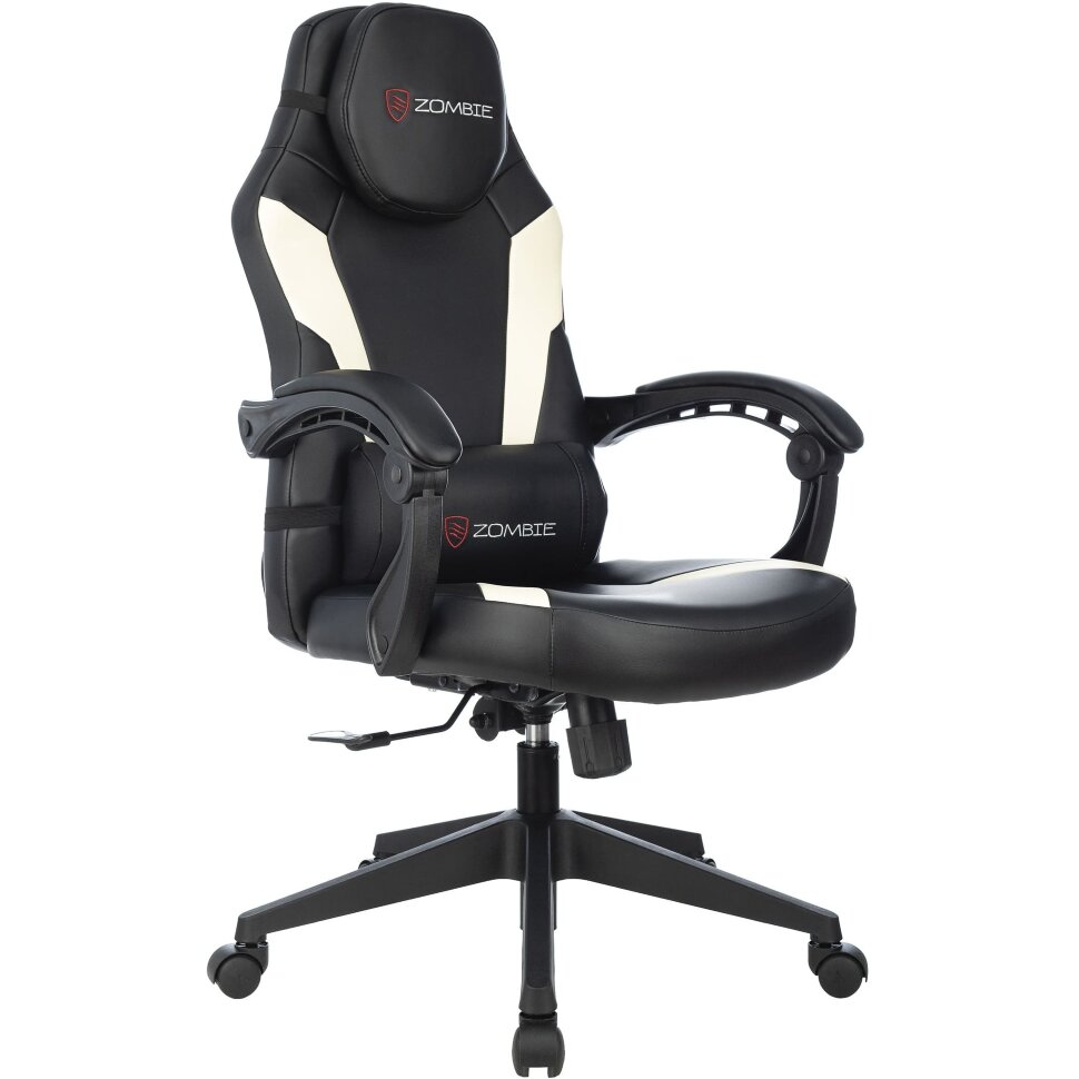 Кресло игровое TopChairs Zombie Defender черный/белый эко.кожа крестовина пластик 