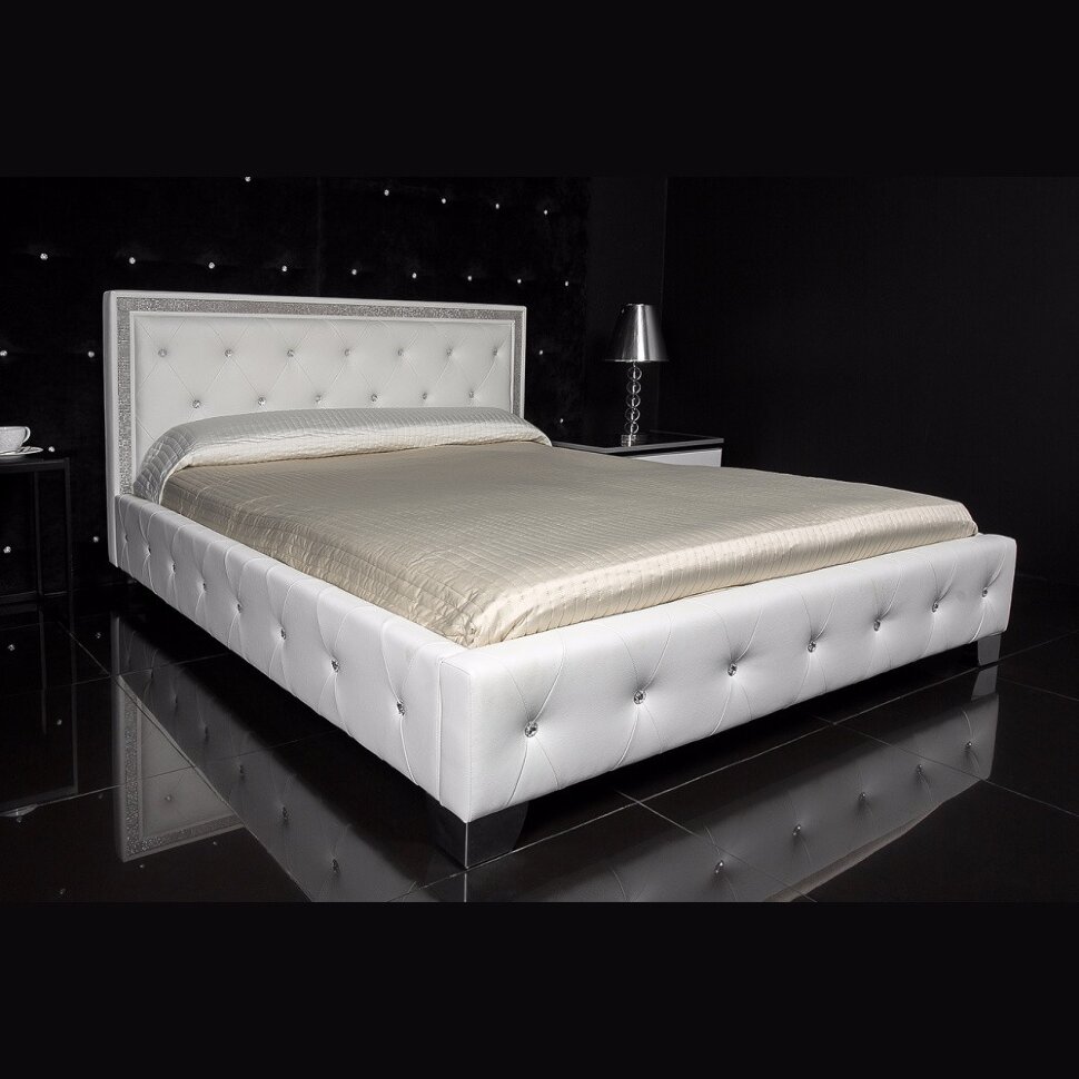 Кровать Cladina 160 см x 200 см white PU 